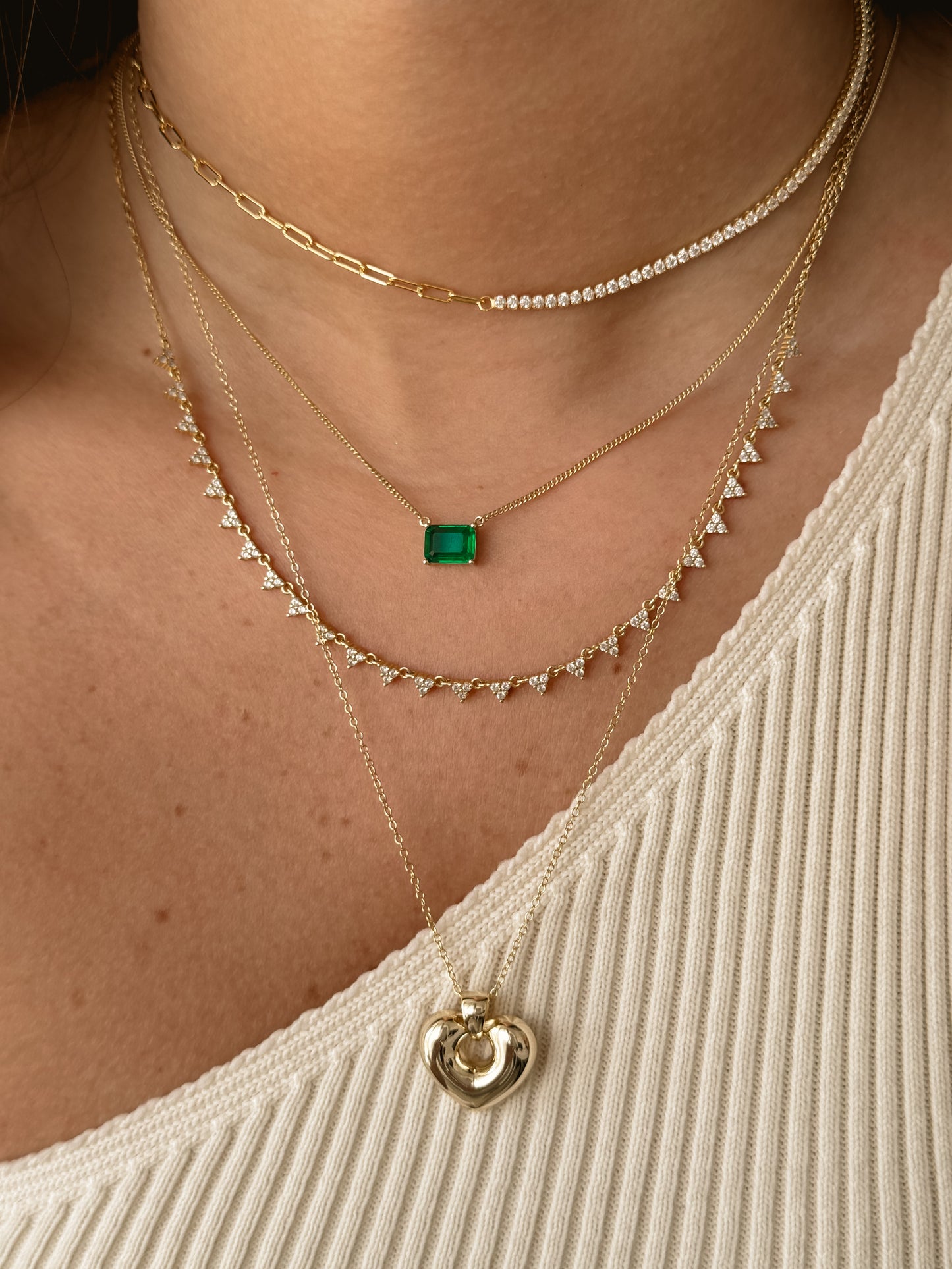 Half Tennis Necklace