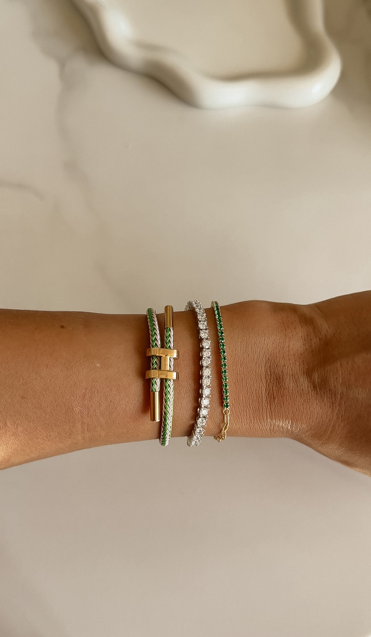Green Half Tennis Bracelet