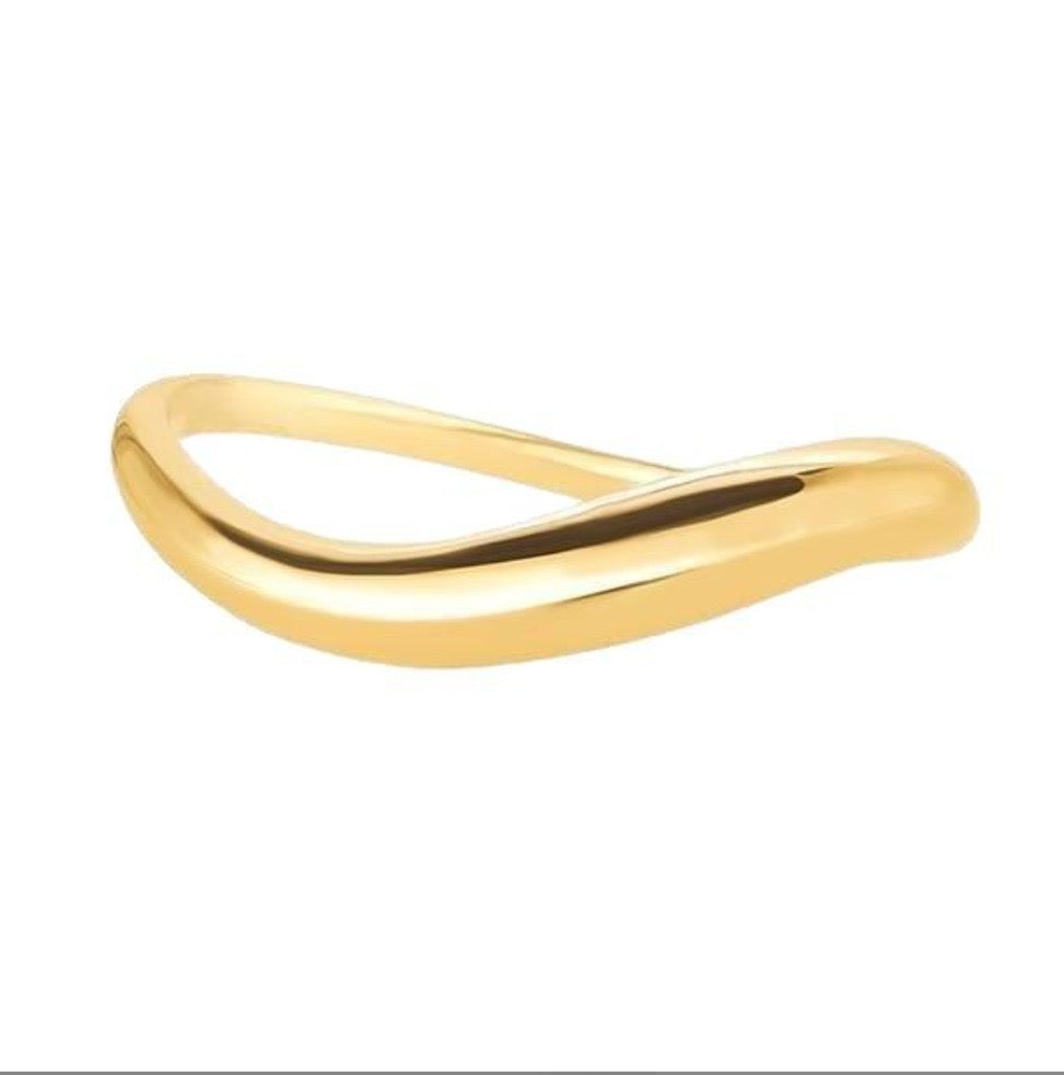 Wave Plain Ring
