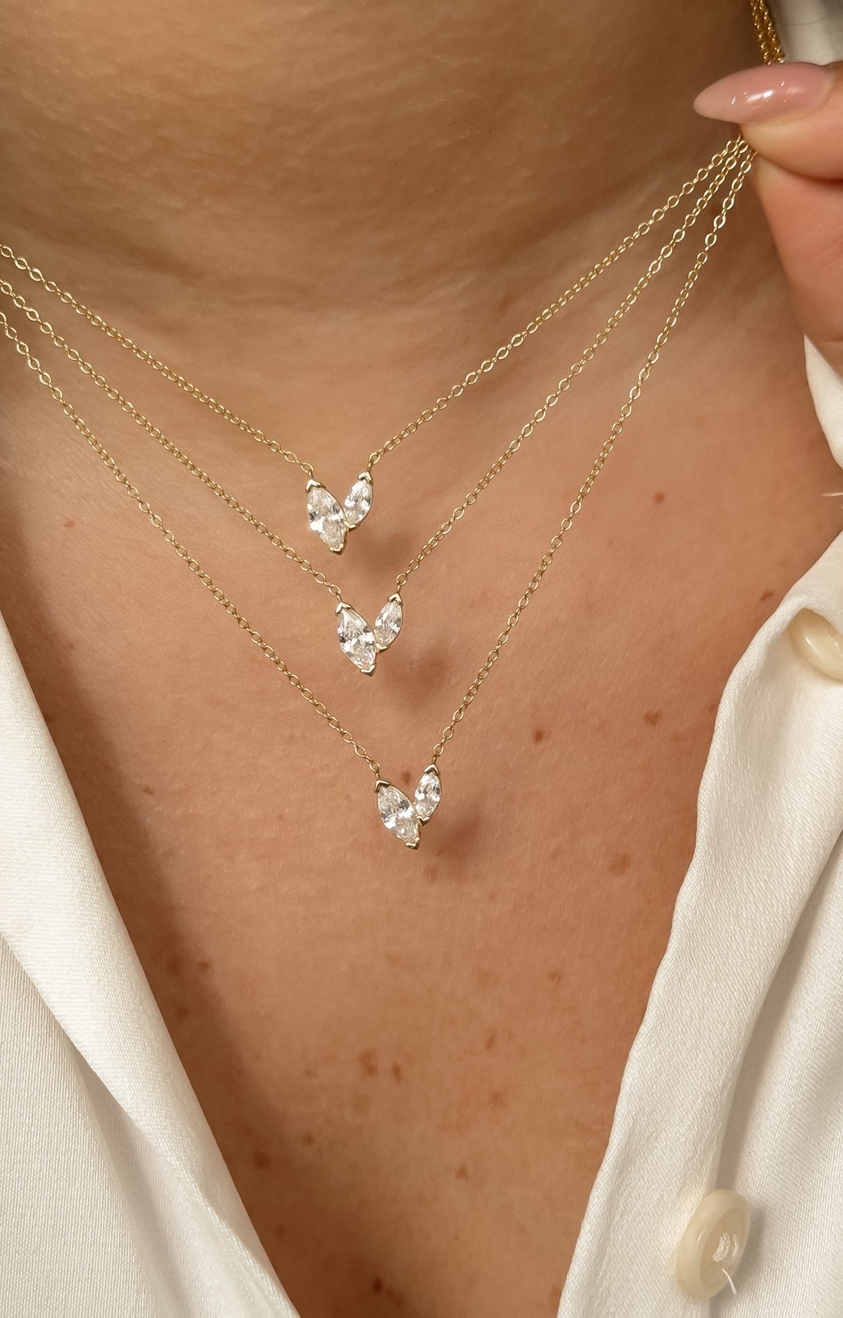 Double Marquise Necklace