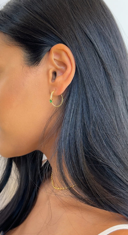 Green Flirt Hoops