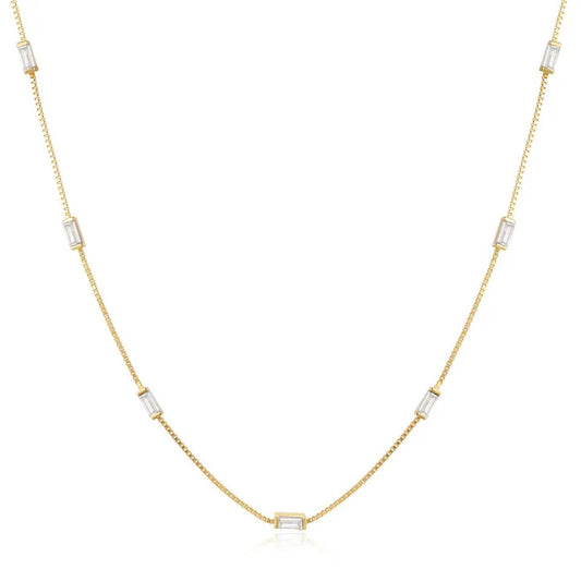 White Baguettes Necklace