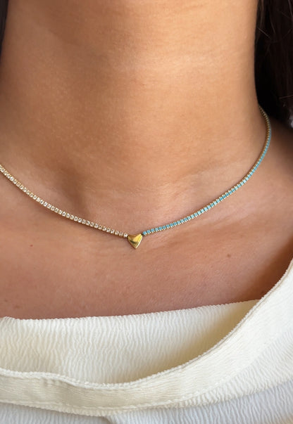 Aqua Cream Tennis Necklace