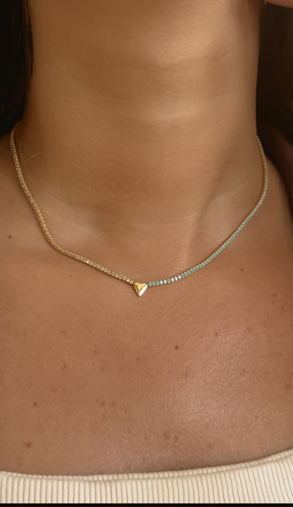 Aqua Cream Tennis Necklace