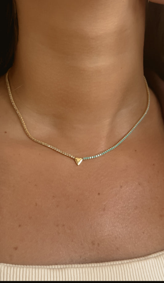 Aqua Cream Tennis Necklace