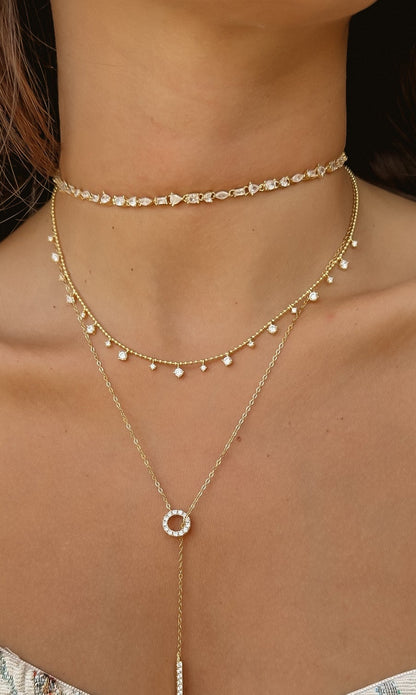Multi-shaped Tennis Necklace