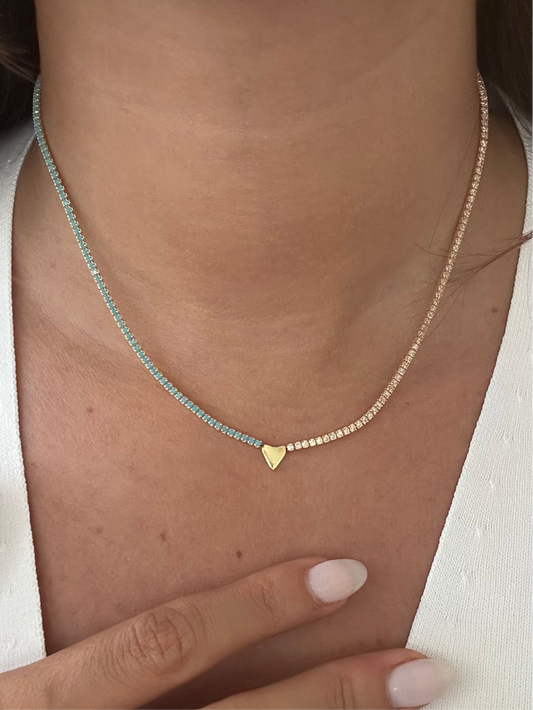 Aqua Cream Tennis Necklace